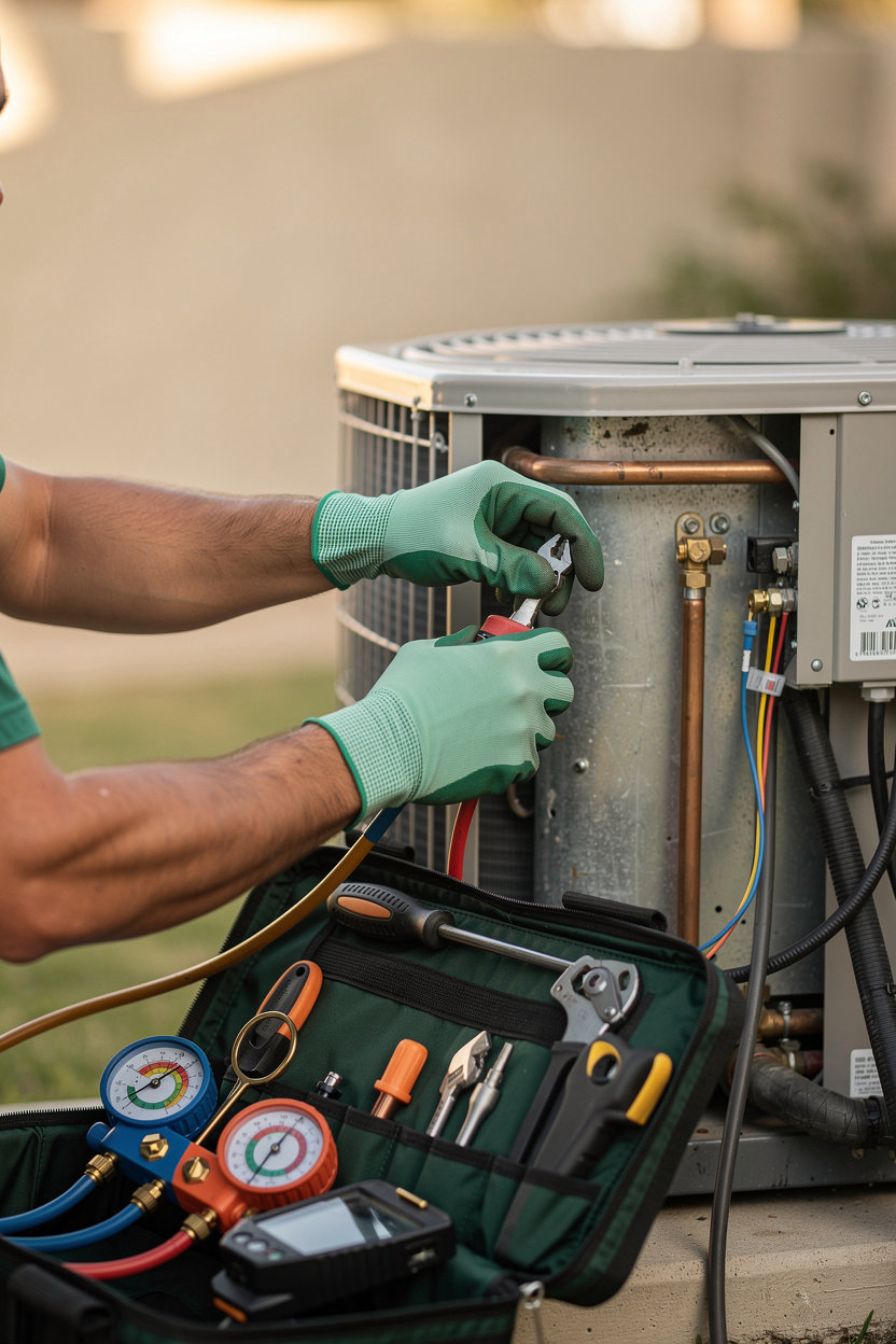 Richard Fajardo professional HVAC technician performing quality heating and cooling services
